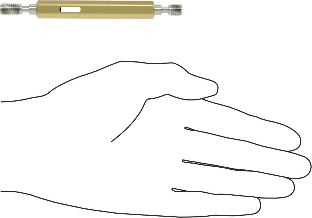 Saplı Go/No-Go Sol Dişli Tıpa Ölçer, M8 x 1.25 mm, Doğruluk Sertifikalı