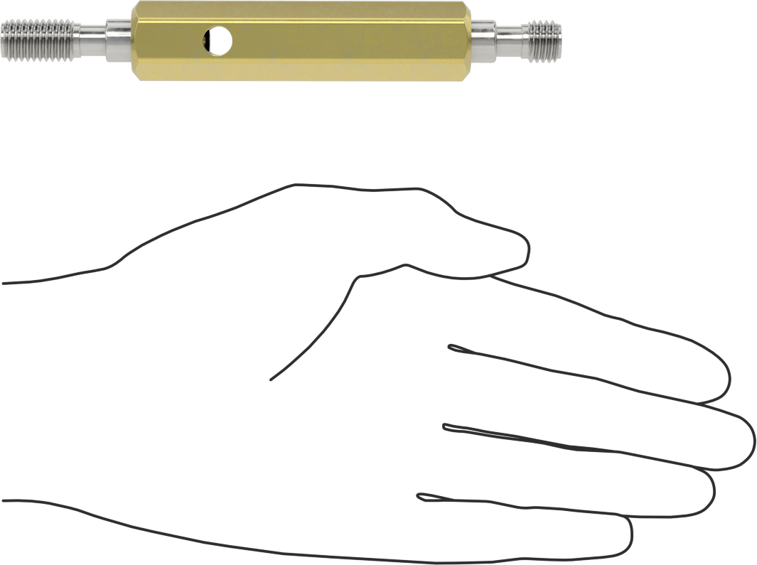 Saplı Go/No-Go Sol Dişli Tıpa Ölçer, M14 x 1.5 mm, Doğruluk Sertifikalı