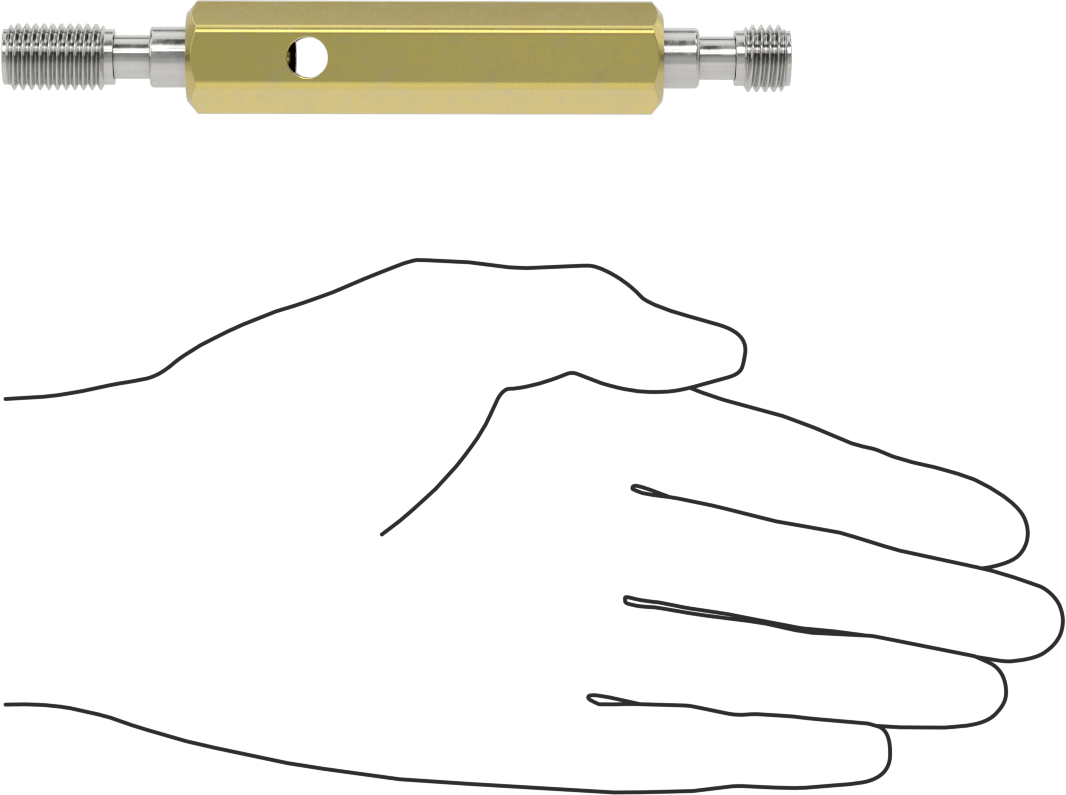 Saplı Go/No-Go Sol Dişli Tıpa Ölçer, M16 x 1.5 mm, Doğruluk Sertifikalı