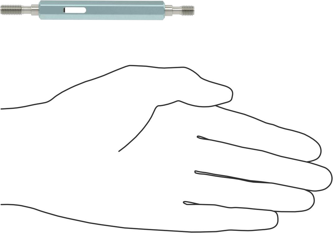 Saplı Go/No-Go Sol Dişli Tıpa Ölçer, 1/4"-20 UNC, Sınıf 2B Dişli Uyumu, Kalibrasyon Sertifikası ile