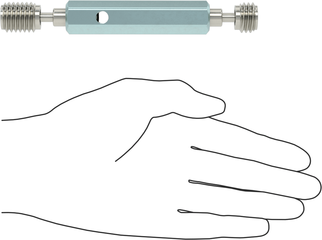 Saplı Go/No-Go Sol Dişli Tıpa Ölçer, 3/4"-10 UNC, Sınıf 2B Dişli Uyumu, Kalibrasyon Sertifikası ile