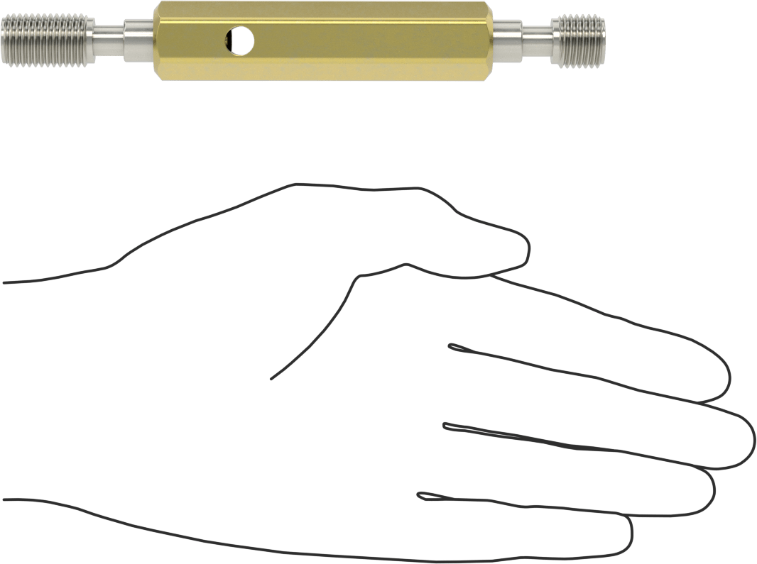 Saplı Go/No-Go Sol Dişli Tıpa Ölçer, M14 x 1.5 mm, Kalibrasyon Sertifikalı