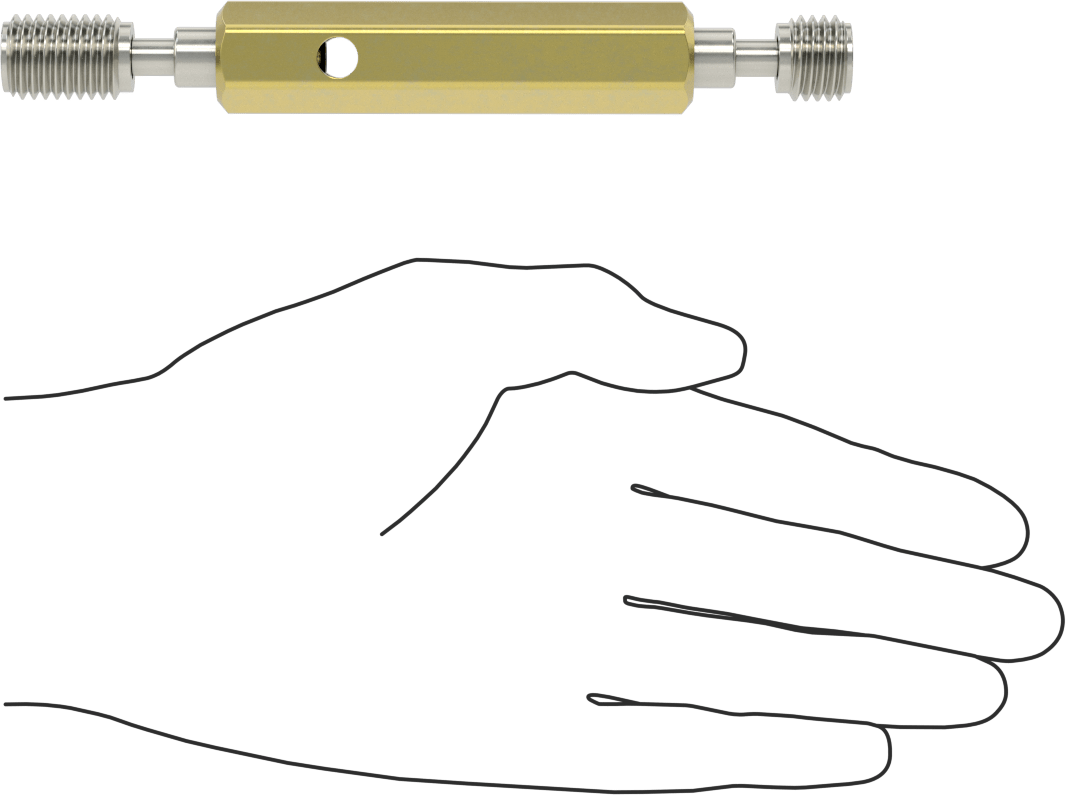 Saplı Go/No-Go Sol Dişli Tıpa Ölçer, M16 x 2 mm, Kalibrasyon Sertifikalı