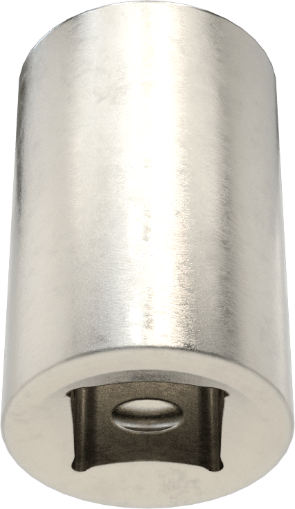6 Uçlu Paslanmaz Çelik Soket, 1/2" Kare Tahrik, 17 mm Tahrik Boyutu