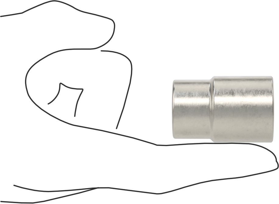 6 Uçlu Paslanmaz Çelik Soket, 1/2" Kare Tahrik, 19 mm Tahrik Boyutu