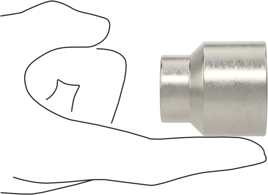 6 Uçlu Paslanmaz Çelik Soket, 1/2" Kare Tahrik, 30 mm Tahrik Boyutu