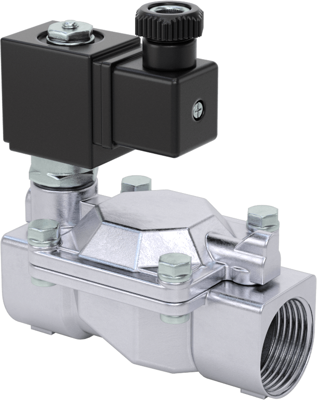 Floroelastomer Contalı Pirinç Solenoid Valf, Nikel Kaplama, Normalde Kapalı, 120V AC, 1 NPT Dişi