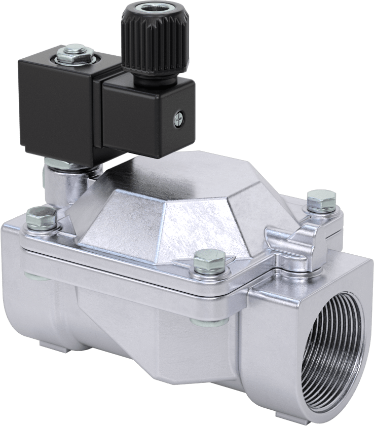 Floroelastomer Contalı Pirinç Solenoid Valf, Nikel Kaplama, Normalde Kapalı, 120V AC, 1-1/2 NPT Dişi