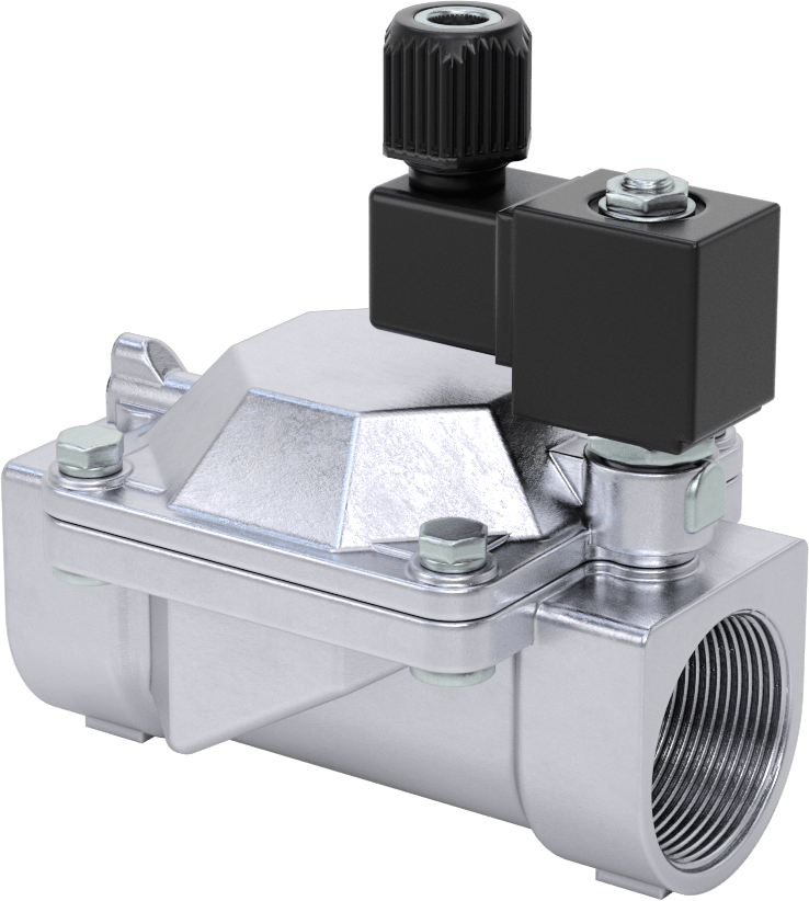 Floroelastomer Contalı Pirinç Solenoid Valf, Nikel Kaplama, Normalde Kapalı, 120V AC, 1-1/2 NPT Dişi