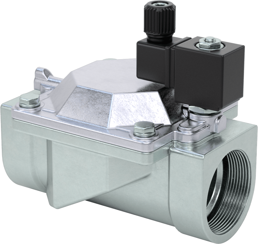 Floroelastomer Contalı Pirinç Solenoid Valf, Nikel Kaplama, Normalde Kapalı, 24V DC, 2 NPT Dişi
