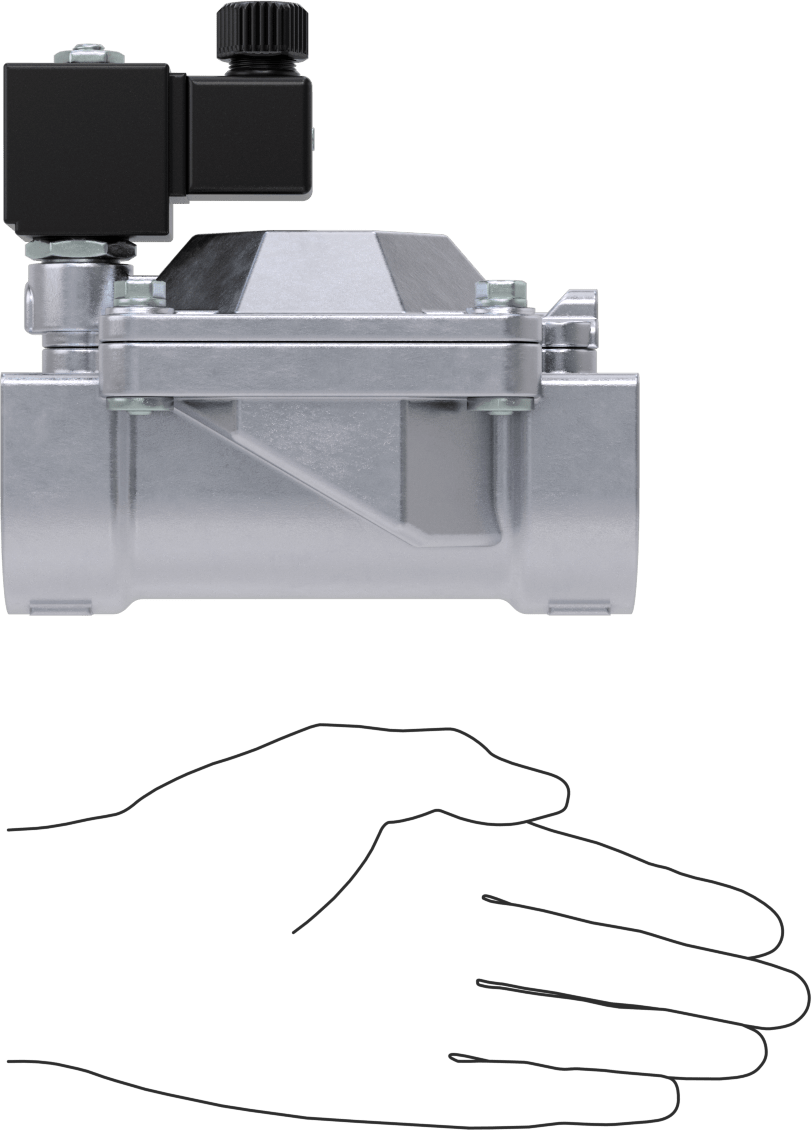 Floroelastomer Contalı Pirinç Solenoid Valf, Nikel Kaplama, Normalde Kapalı, 24V DC, 1-1/4 NPT Dişi