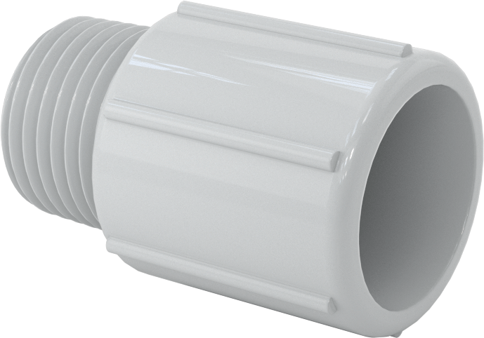 Sert PVC Kanal için 1/2 Anma Ölçüsü Dişi x 1/2 NPT Erkek Adaptör