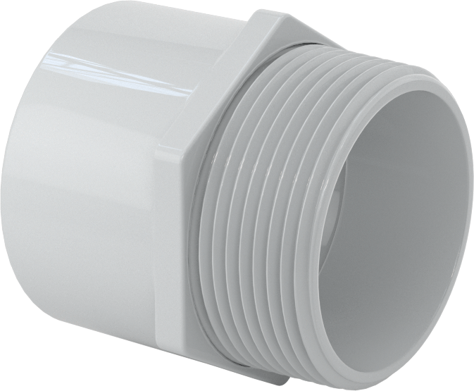 Sert PVC Kanal, 1-1/2 Anma Ölçüsünde Dişi x 1-1/2 NPT Erkek Adaptör
