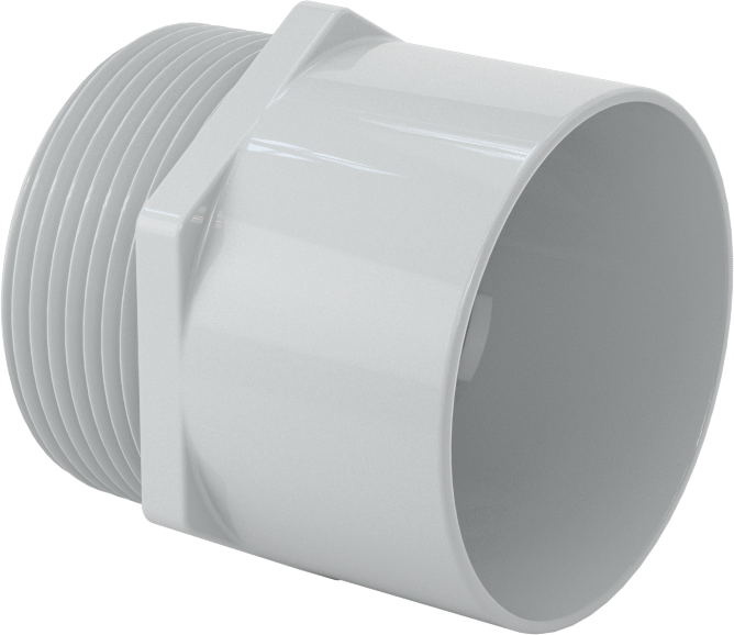 Sert PVC Kanal, 1-1/2 Anma Ölçüsünde Dişi x 1-1/2 NPT Erkek Adaptör
