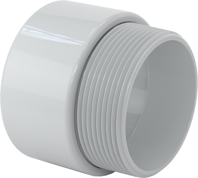 2 Anma Ölçüsü Dişi x 2 NPT Erkek Adaptör, Sert PVC Kanal için