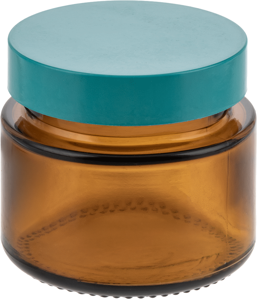 Kehribar Rengi Cam Kavanoz, PTFE Plastik Conta, 2 FL oz/60 ml Kapasite
