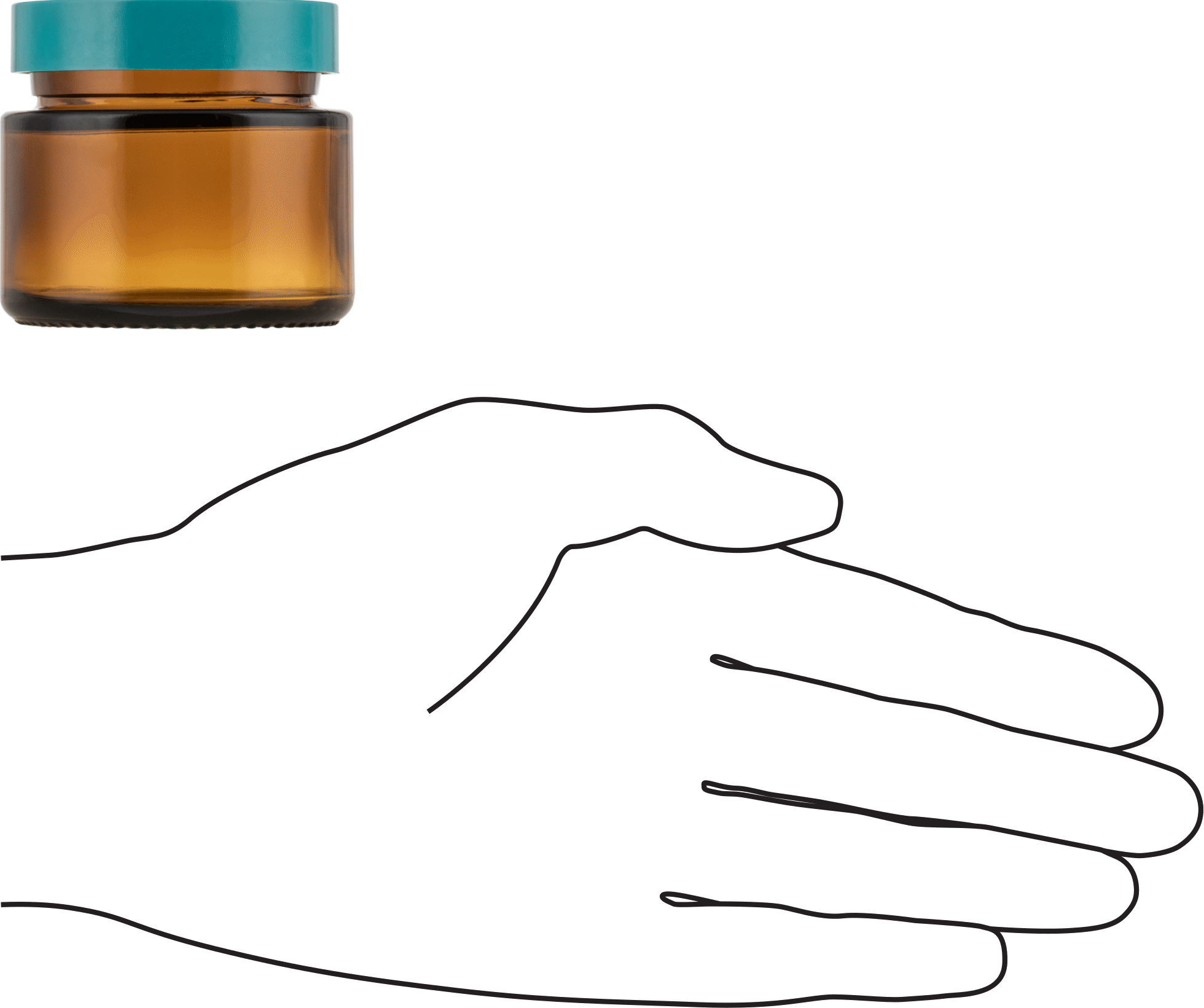 Kehribar Rengi Cam Kavanoz, PTFE Plastik Conta, 2 FL oz/60 ml Kapasite