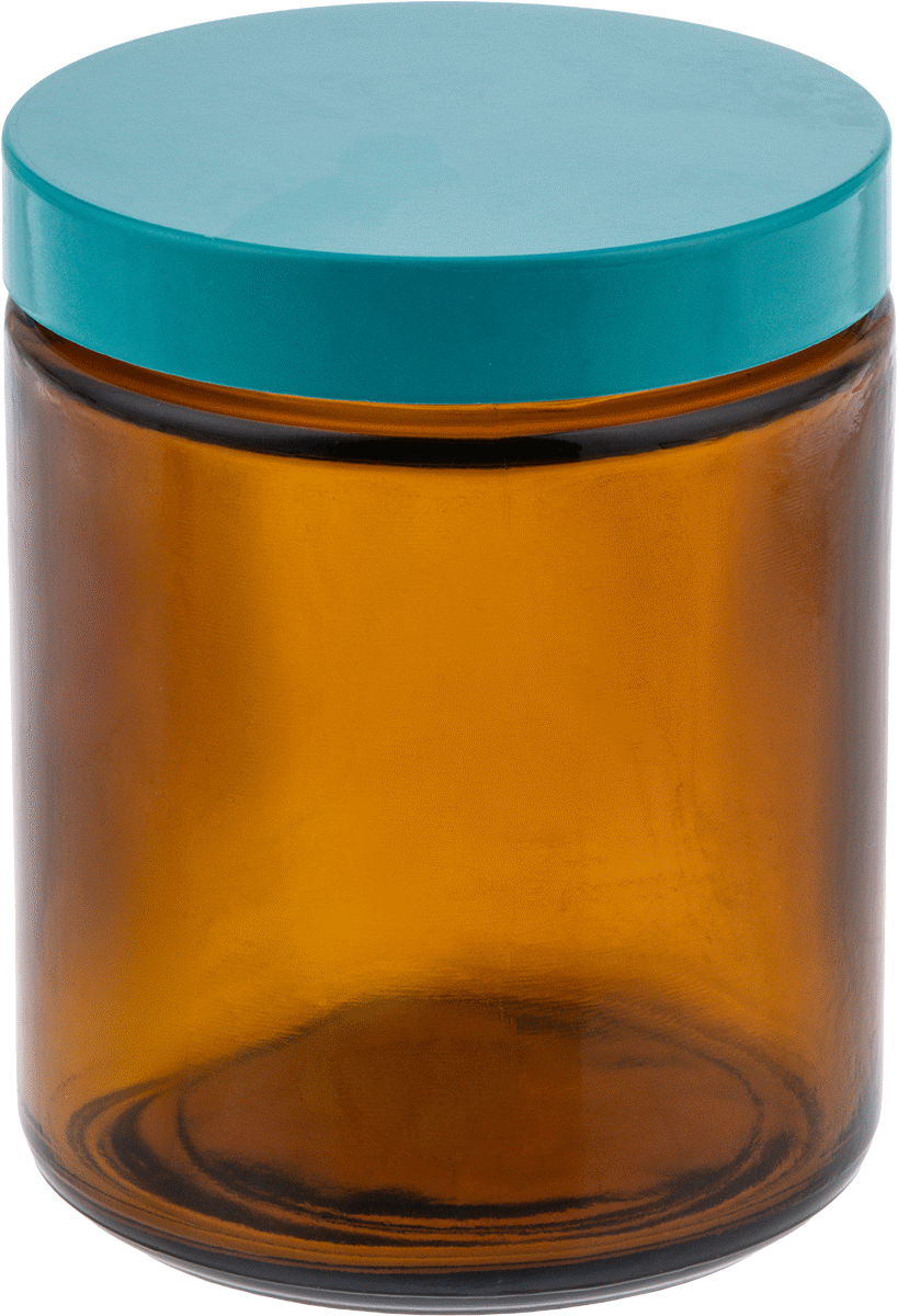 Kehribar Rengi Cam Kavanoz, PTFE Plastik Conta, 8 FL oz/235 ml Kapasite