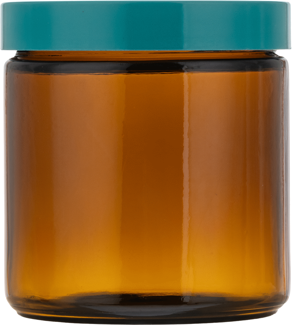 Kehribar Rengi Cam Kavanoz, PTFE Plastik Conta, 16 FL oz/475 ml Kapasite, Yeşil Kapak