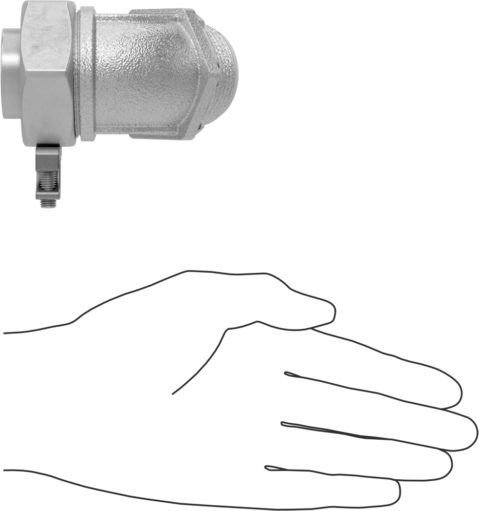 Sıvı Sızdırmaz Esnek Metal Kanal Adaptörü, Topraklama Pabuçlu, 45 Derece, 1-1/4 Kanal Dişi x NPT Erkek