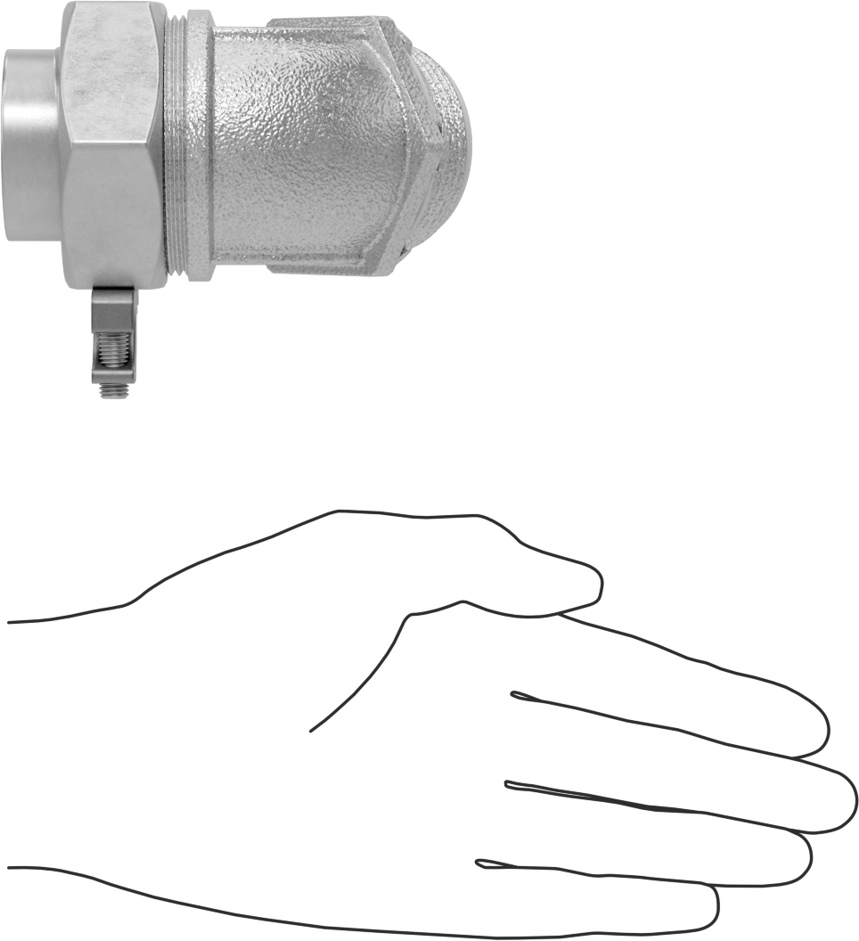 Sıvı Sızdırmaz Esnek Metal Kanal Adaptörü, Topraklama Pabuçlu, 45 Derece, 1-1/2 Kanal Dişi x NPT Erkek