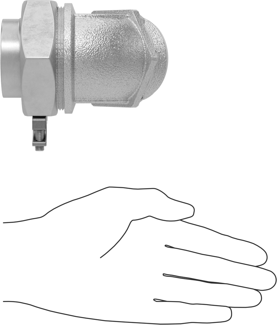 Sıvı Sızdırmaz Esnek Metal Kanal Adaptörü, Topraklama Pabuçlu, 45 Derece Dirsek, 2 Kanal Dişi x NPT Erkek