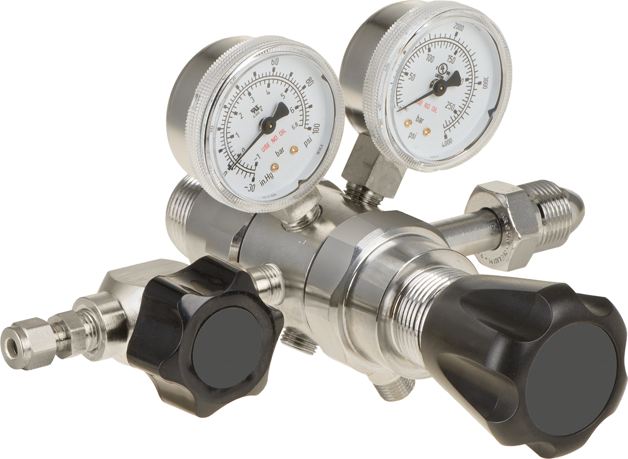 Swagelok® Female Outlet × NGO Male Inlet (Chrome-Plated Brass)