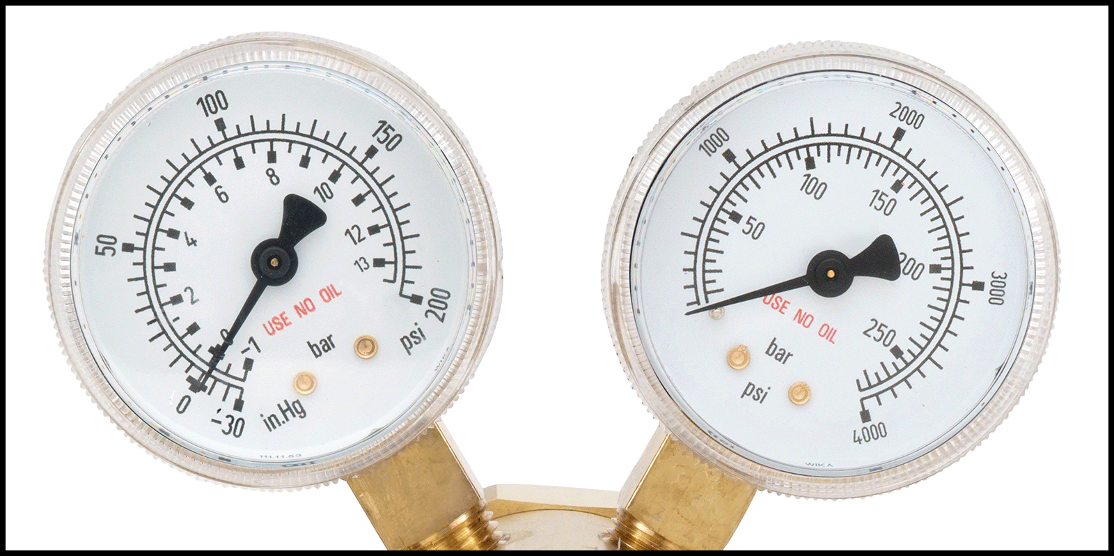 Yüksek Saflıkta Tank Montajlı Basınç Düzenleme Vanası, CGA 580 Erkek Giriş, Pirinç Gövde, 2 Stage, 0-125 PSI