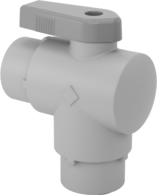 Su için Kompakt PVC Açma/Kapama Dirsek Valfi, Küresel Vana, 3/8" Dış Çap Push-to-Connect için