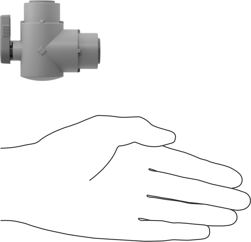 Su için Kompakt PVC Açma/Kapama Dirsek Valfi, Küresel Vana, 1/2" Dış Çaplı Push-to-Connect için