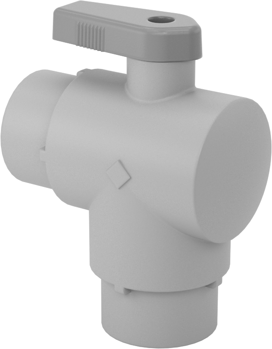 Su için Kompakt PVC Açma/Kapama Dirsek Valfi, Küresel Vana, 1/2" Dış Çaplı Push-to-Connect için