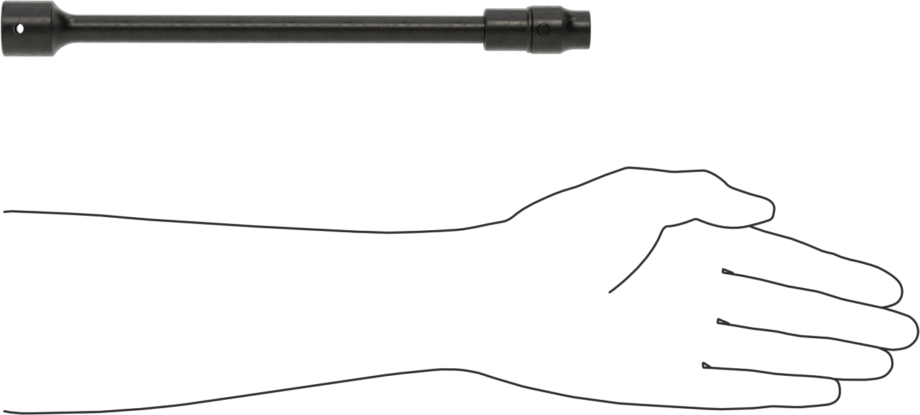 Uzatılmış 6 Noktalı Esnek Soket, 1/2" Kare Tahrik, 1/2" Tahrik Boyutu, 10-9/16" Toplam Uzunluk