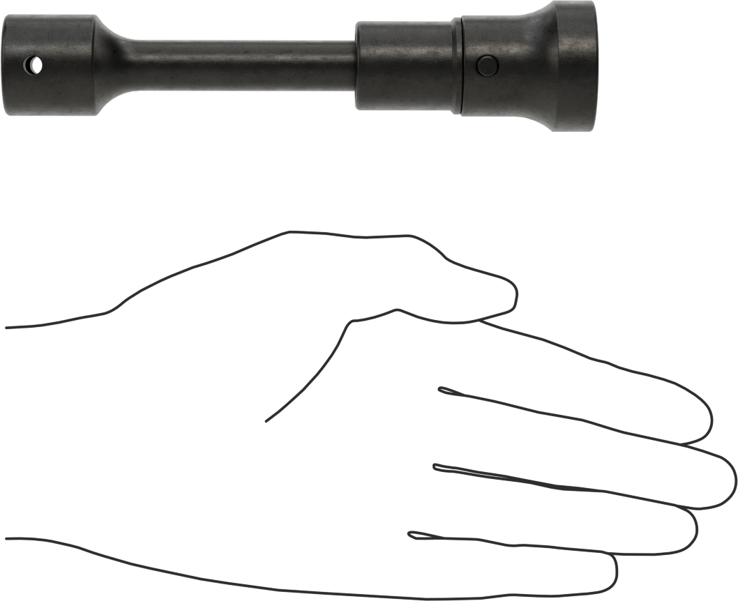 Uzatılmış 6 Noktalı Esnek Soket, 1/2" Kare Tahrik, 15/16 inç Tahrik Boyutu, 5-13/16" Toplam Uzunluk