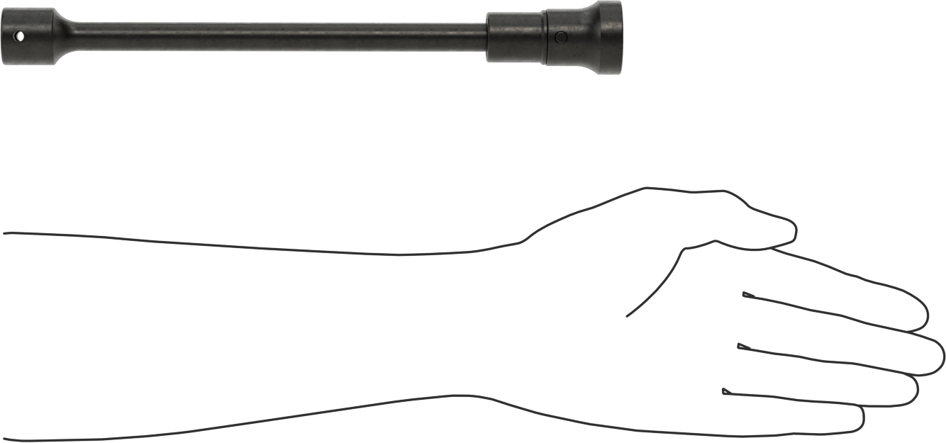 Uzatılmış 6 Noktalı Esnek Soket, 1/2" Kare Tahrik, 15/16 inç Tahrik Boyutu, 10-13/16" Toplam Uzunluk