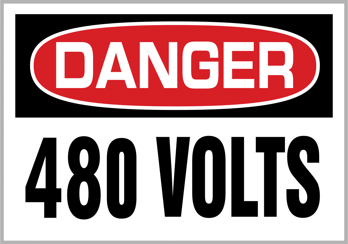 Elektrik Tehlikesi Etiketi, (Tehlike-480 Volt...)