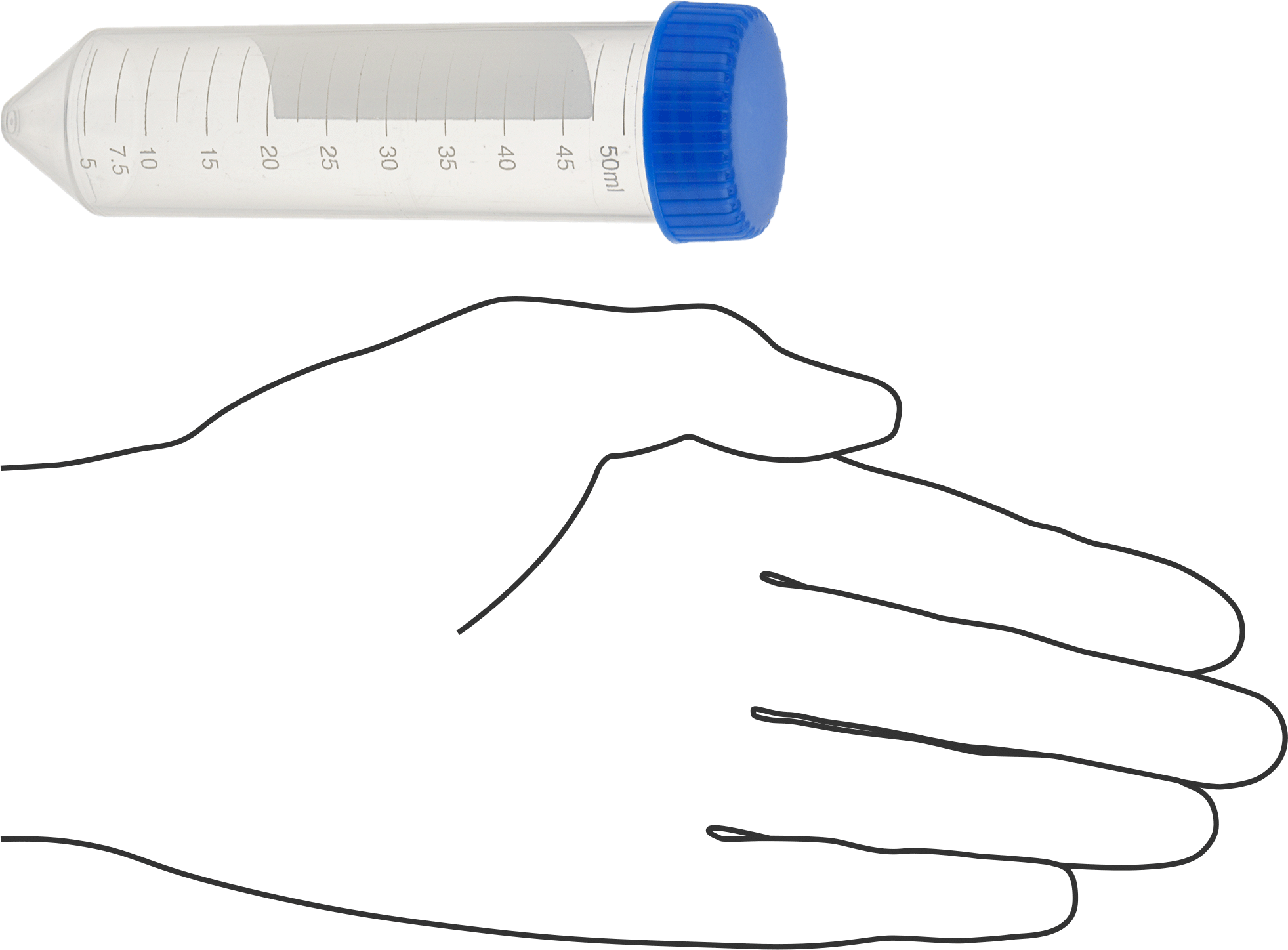 Polypropylene Centrifuge Tubes, 50 ml/1.7 FL oz Capacity, Blue Lid