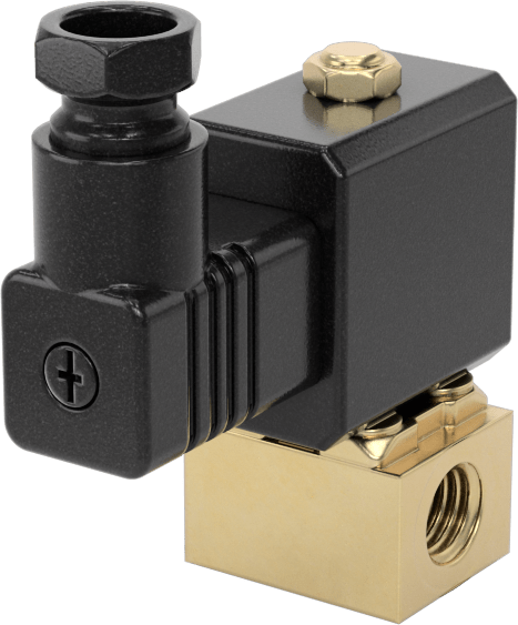 Soğutma Suyu için Kompakt Solenoid Açma/Kapama Valfi, 1/8 NPT Dişi, DIN Bağlantılı Pirinç Gövde, 24V AC, 0,13 Cv