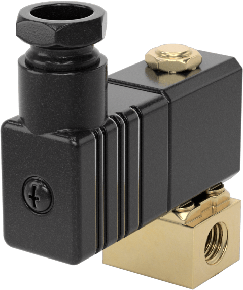 Soğutma Suyu için Kompakt Solenoid Açma/Kapama Valfi, 1/8 NPT Dişi, DIN Bağlantılı Pirinç Gövde, 24V DC, 0,02 Cv