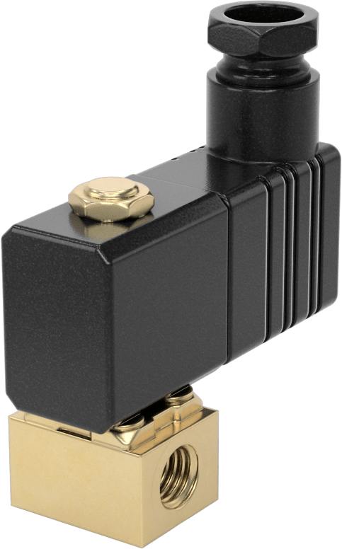 Soğutma Suyu için Kompakt Solenoid Açma/Kapama Valfi, 1/8 NPT Dişi, DIN Bağlantılı Pirinç Gövde, 24V DC, 0,02 Cv