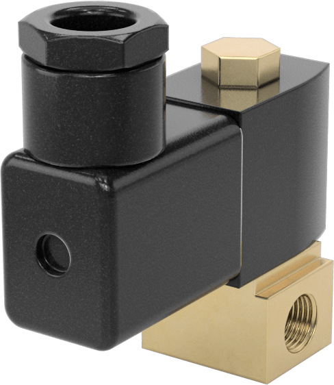 Soğutma Suyu için Kompakt Solenoid Açma/Kapama Valfi, 1/8 NPT Dişi, DIN Bağlantılı Pirinç Gövde, 120V AC, 0,15 Cv