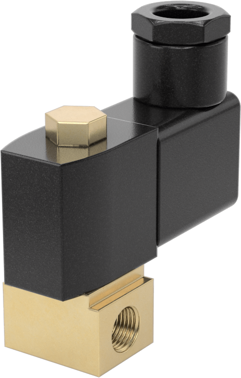 Soğutma Suyu için Kompakt Solenoid Açma/Kapama Valfi, 1/8 NPT Dişi, DIN Bağlantılı Pirinç Gövde, 120V AC, 0,15 Cv