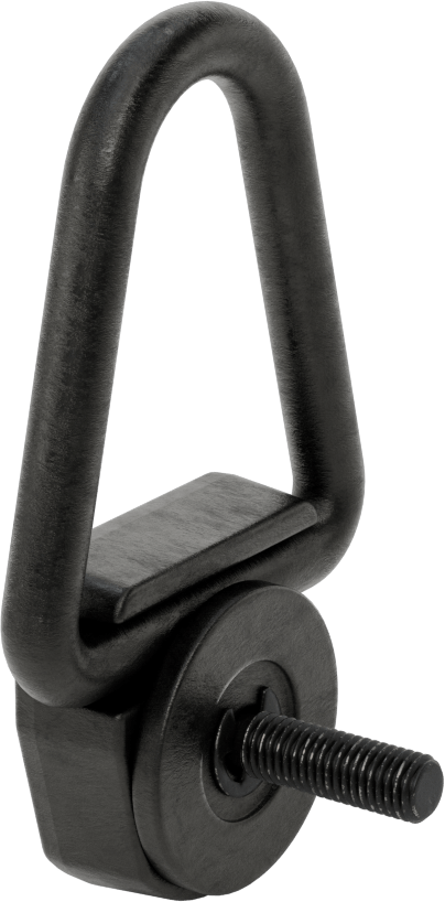 Siyah Oksit Çelik Yan Montajlı Kaldırma Halkası - Kaldırma için, Üçgen, M12 x 1,75 mm Dişli Boyutu, 37 mm Diş Uzunluğu