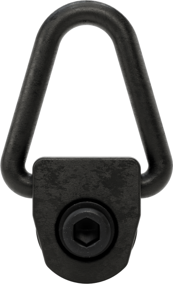 Siyah Oksit Çelik Yan Montajlı Kaldırma Halkası - Kaldırma için, Üçgen, M24 x 3 mm Diş Boyutu, 43 mm Diş Uzunluğu
