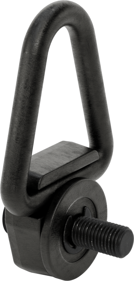 Siyah Oksit Çelik Yan Montajlı Kaldırma Halkası - Kaldırma için, Üçgen, M24 x 3 mm Diş Boyutu, 43 mm Diş Uzunluğu