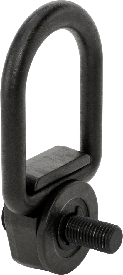 Siyah Oksit Çelik Yan Montajlı Kaldırma Halkası - Kaldırma için, D-Şekli, M24 x 3 mm Diş Boyutu, 43 mm Diş Uzunluğu