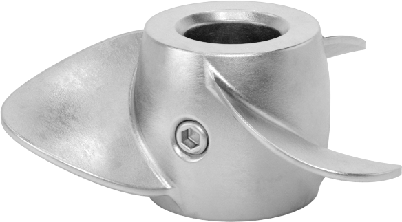 Paslanmaz Çelik Karıştırıcı Pervanesi, Sol El, 5/8" Mil Çapı için, 3" Çap, 3" Adım