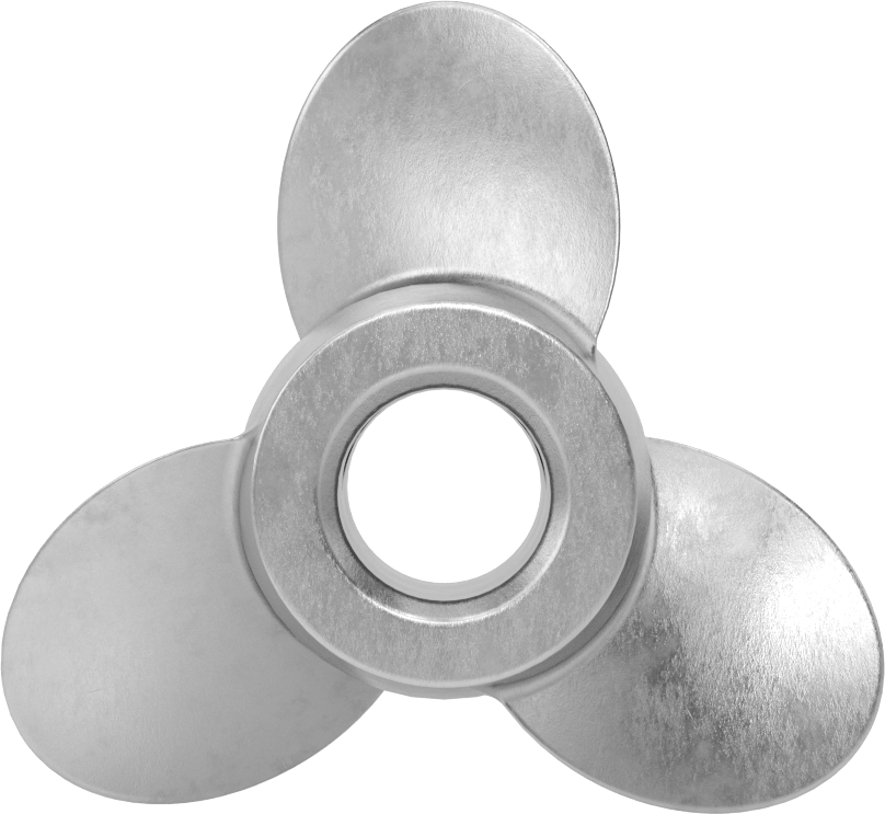 Paslanmaz Çelik Karıştırıcı Pervanesi, Sol El, 5/8" Mil Çapı için, 3" Çap, 3" Adım