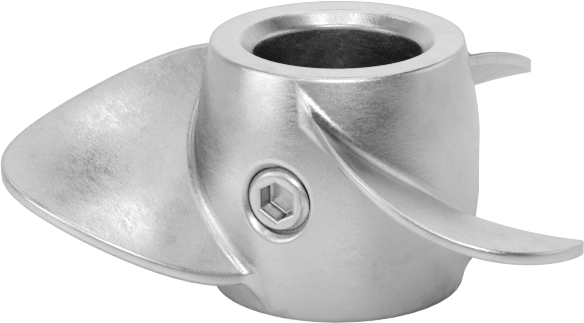 Paslanmaz Çelik Karıştırıcı Pervanesi, Sol El, 3/4" Mil Çapı için, 3" Çap, 3" Adım