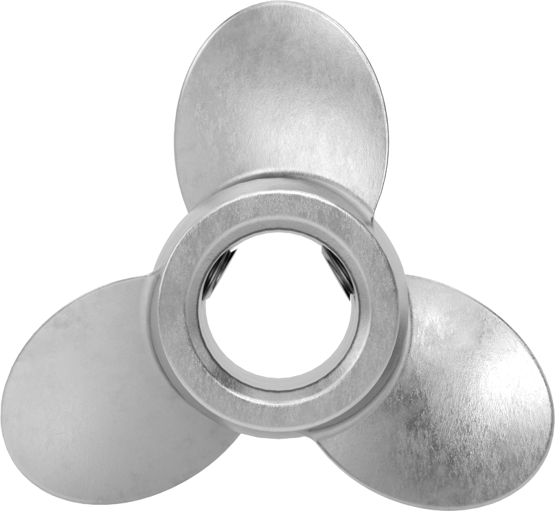 Paslanmaz Çelik Karıştırıcı Pervanesi, Sol El, 3/4" Mil Çapı için, 3" Çap, 3" Adım