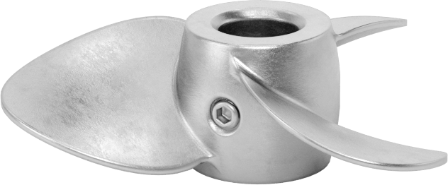 Paslanmaz Çelik Karıştırıcı Pervanesi, Sol El, 5/8" Mil Çapı için, 4" Çap, 4 inç Adım
